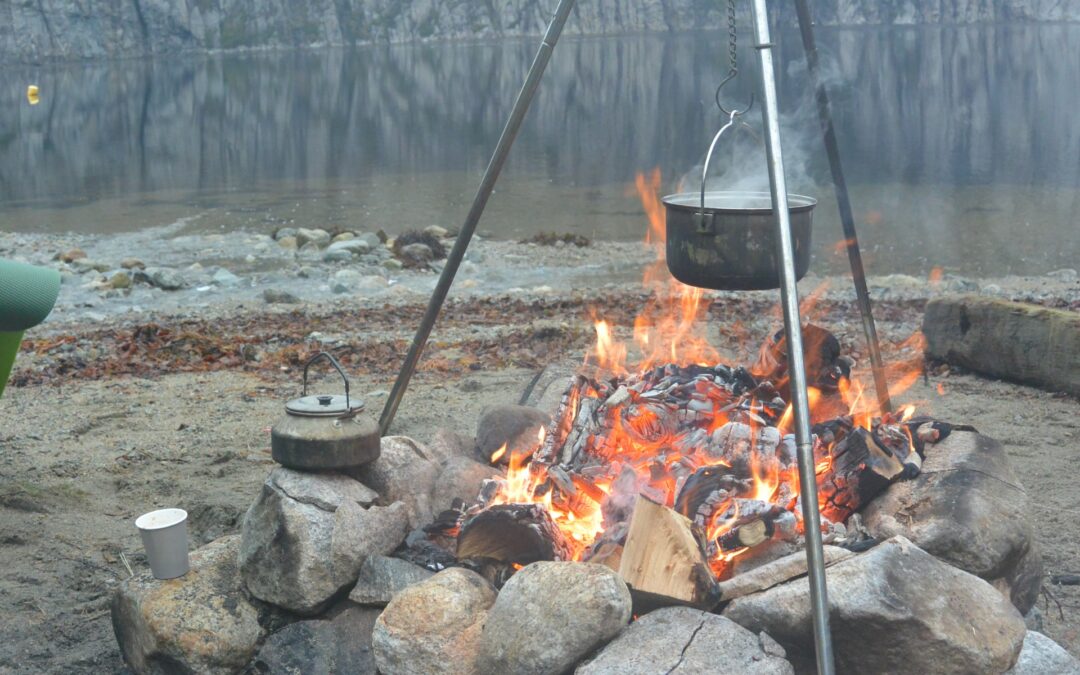 Kayak and fjord taste fire